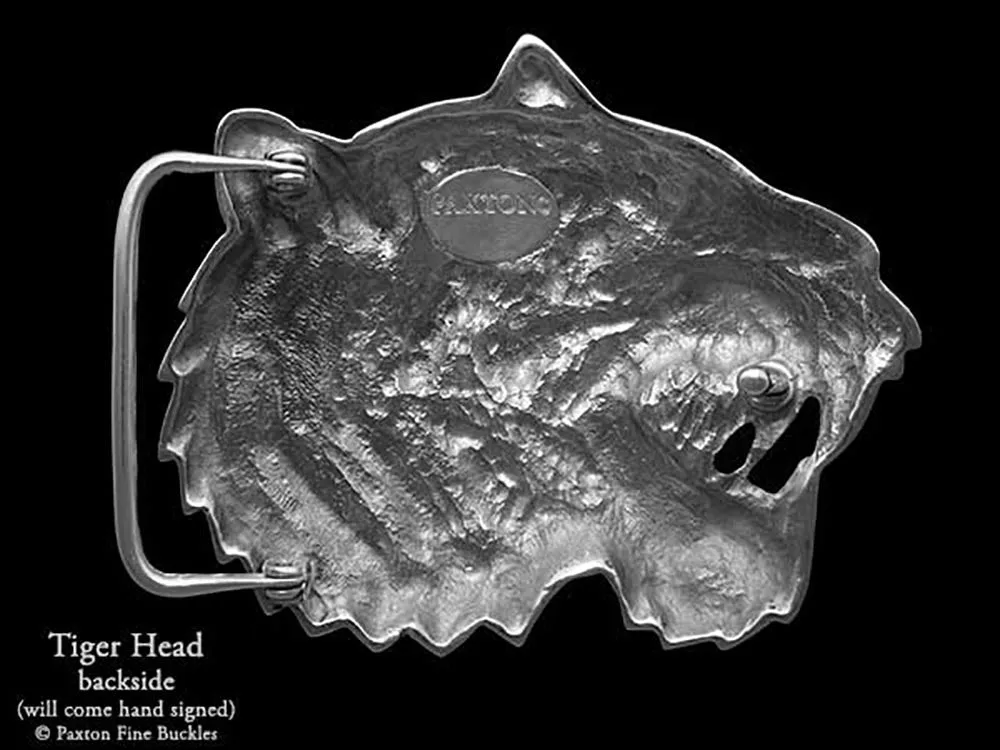Tiger Head Belt Buckle Sterling Silver