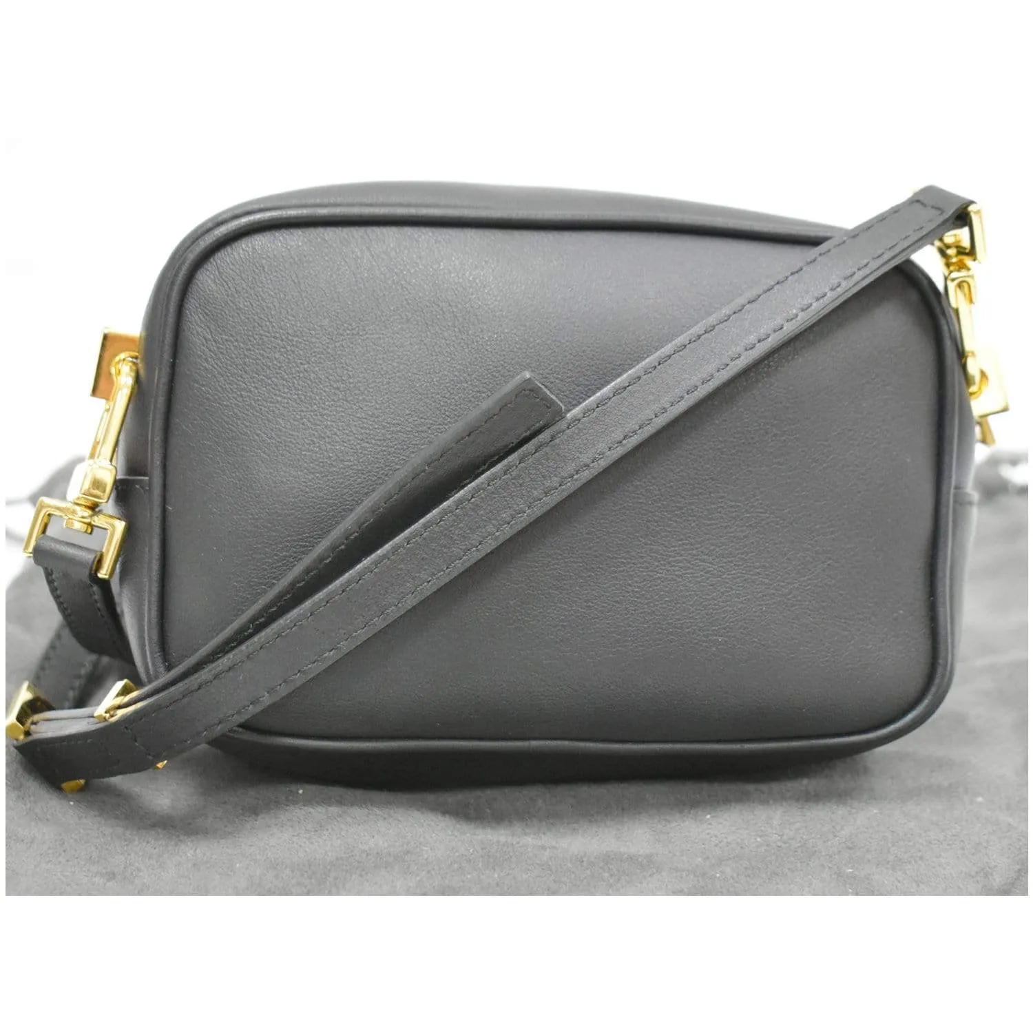 TOM FORD Leather Camera Crossbody Bag Black