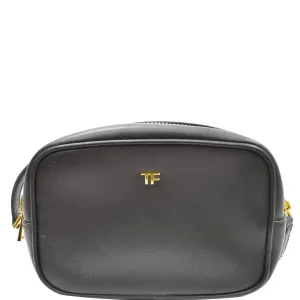 TOM FORD Leather Camera Crossbody Bag Black