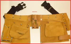 TRADESMANS CARPENTERS LEATHER TOOL & NAIL BAG BELT - BRAND NEW.
