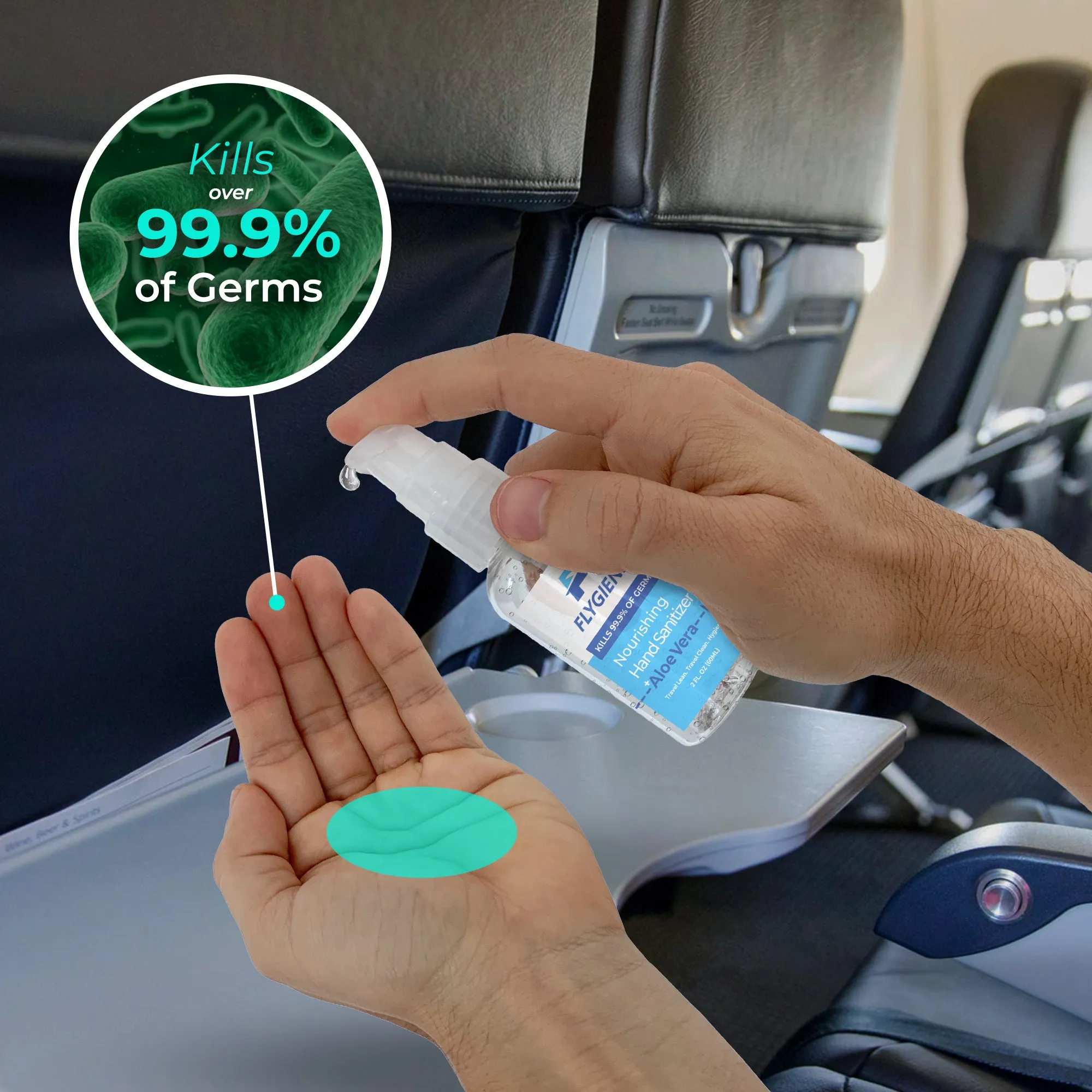 Travel Size Nourishing Hand Sanitizer Gel   Aloe Vera (2 oz)