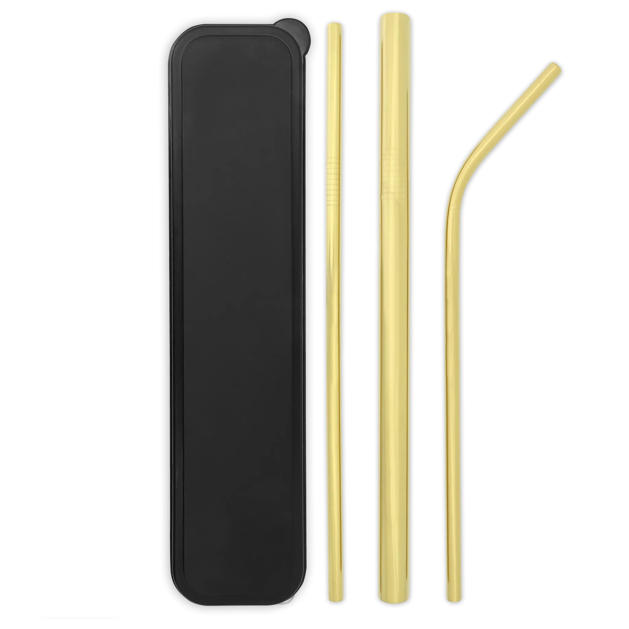 Triple Threat Stainless Steel Straws Box Set (Gold)