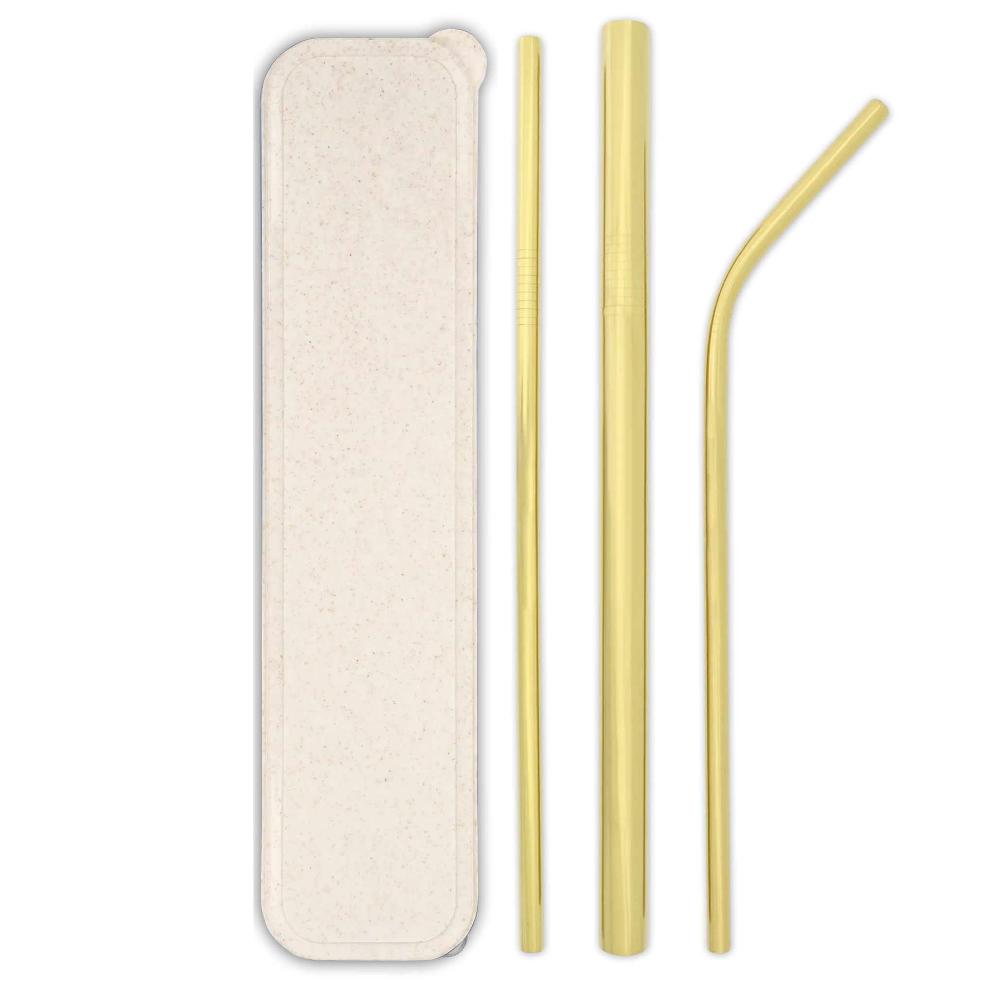 Triple Threat Stainless Steel Straws Box Set (Gold)