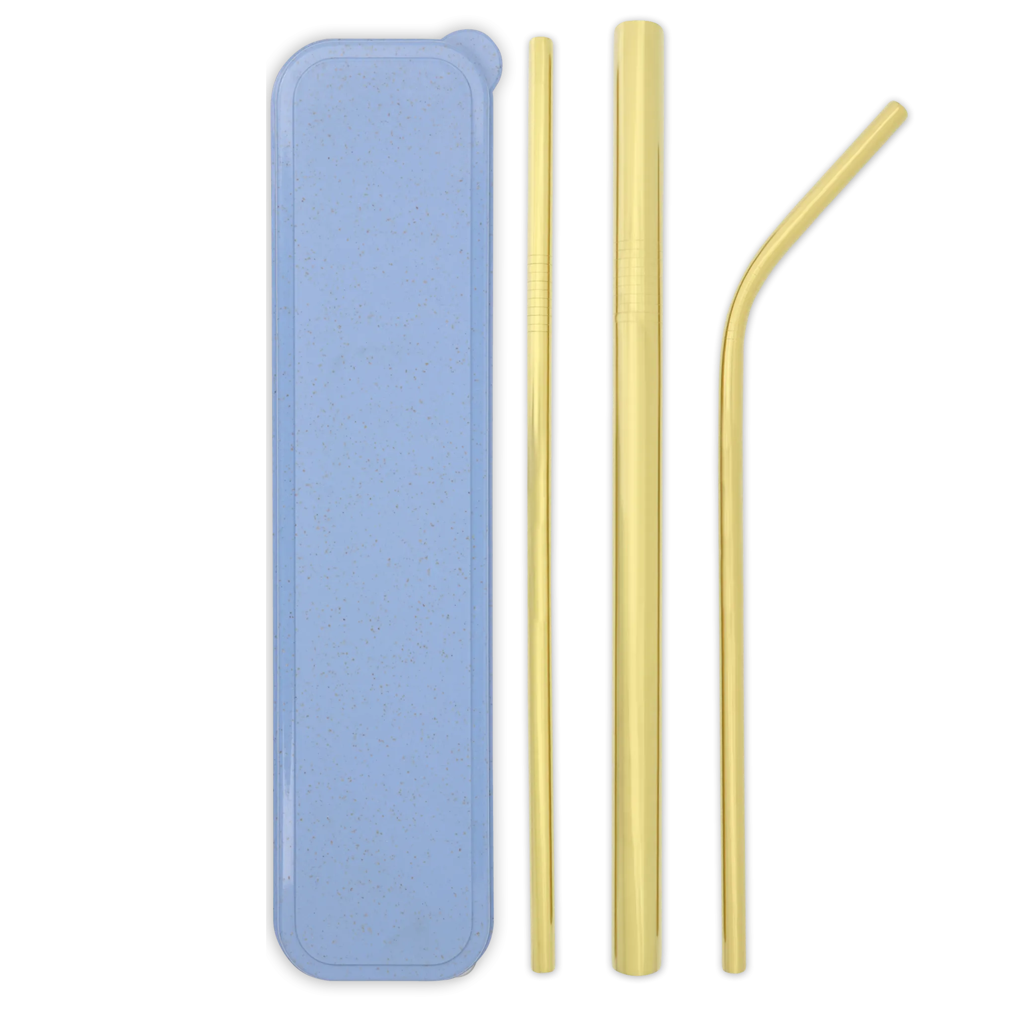 Triple Threat Stainless Steel Straws Box Set (Gold)