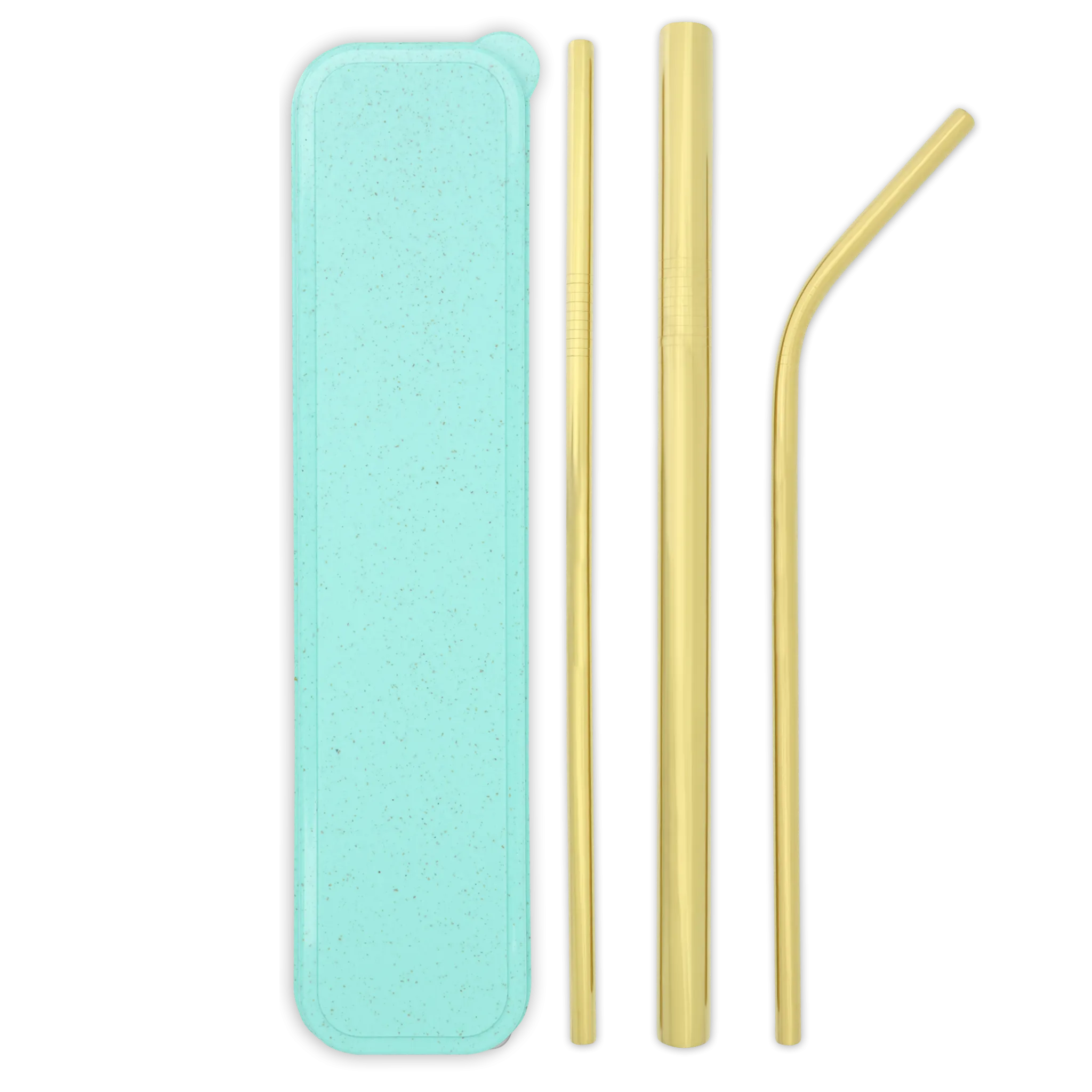 Triple Threat Stainless Steel Straws Box Set (Gold)
