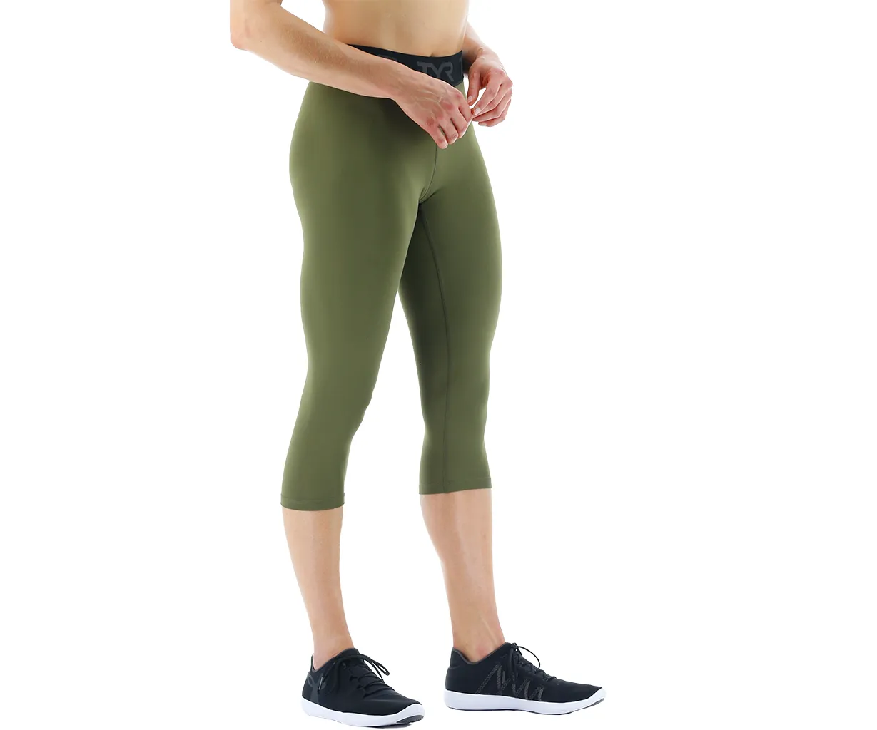 TYR Base Kinetic™ Women's Mid-Rise Logo Leggings - Solid