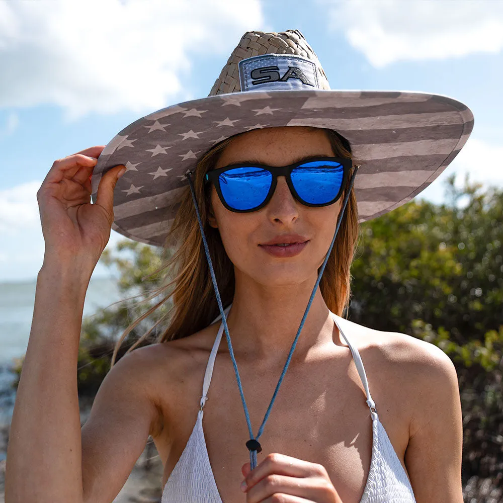 Under Brim Straw Hat | Ghost American Flag 2.0