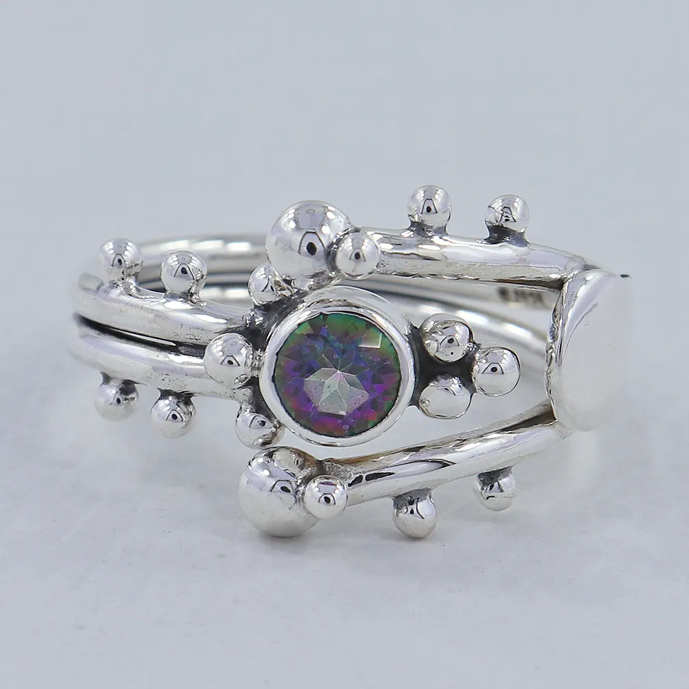 Unique Amethyst Gemstone Designer Sterling Silver Ring