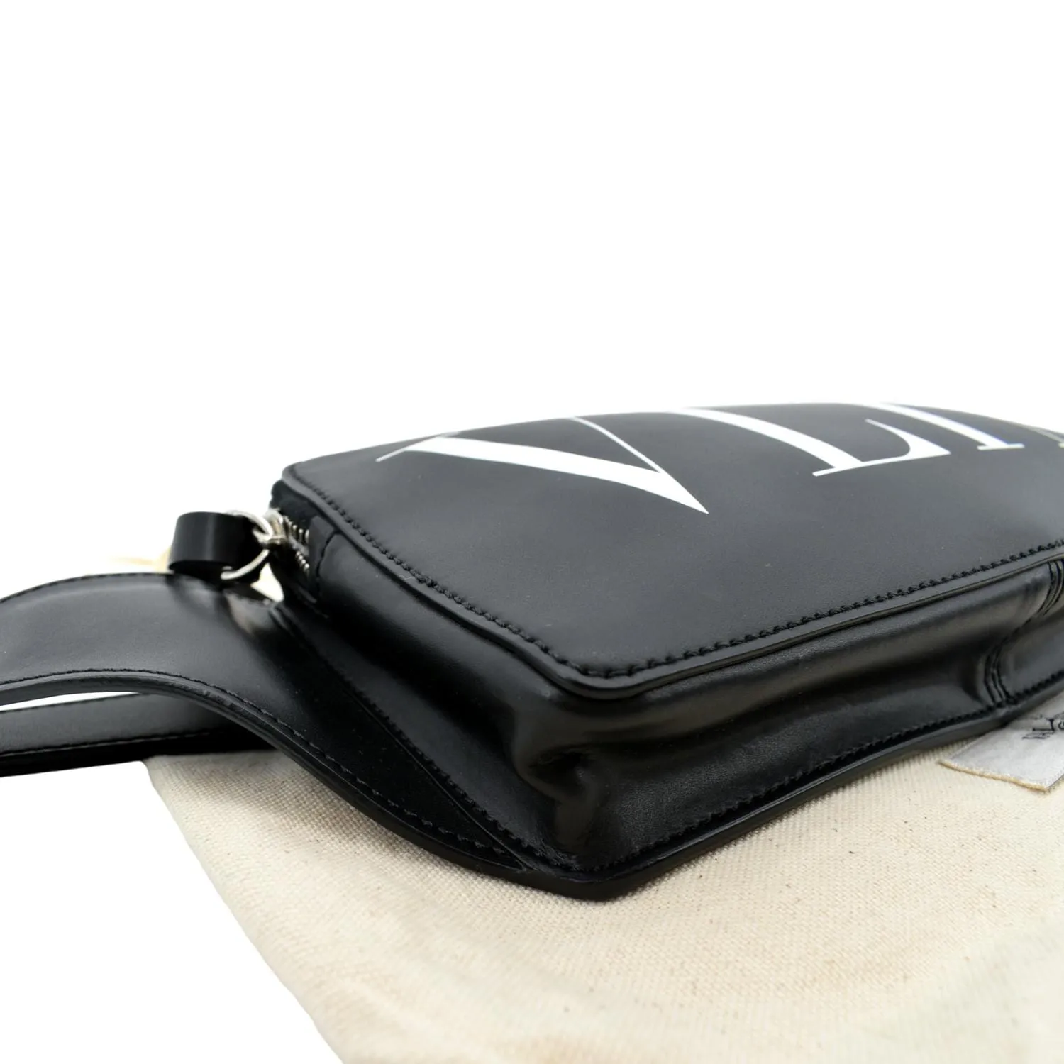 VALENTINO Garavani VLTN Calfskin Leather Belt Bag Black