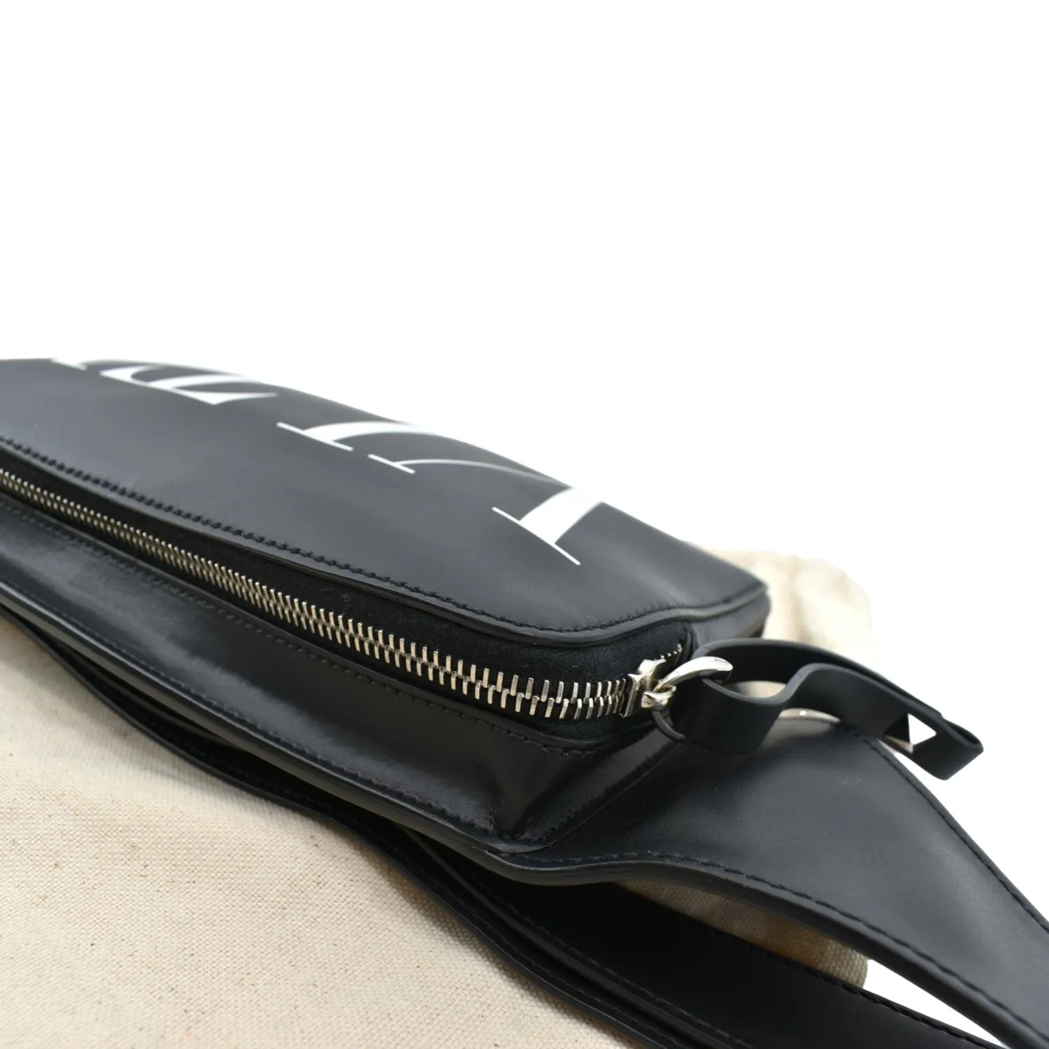 VALENTINO Garavani VLTN Calfskin Leather Belt Bag Black