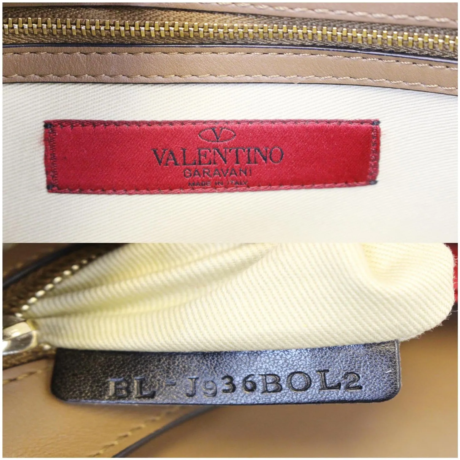Valentino Rockstud Flap Leather Crossbody Bag Taupe