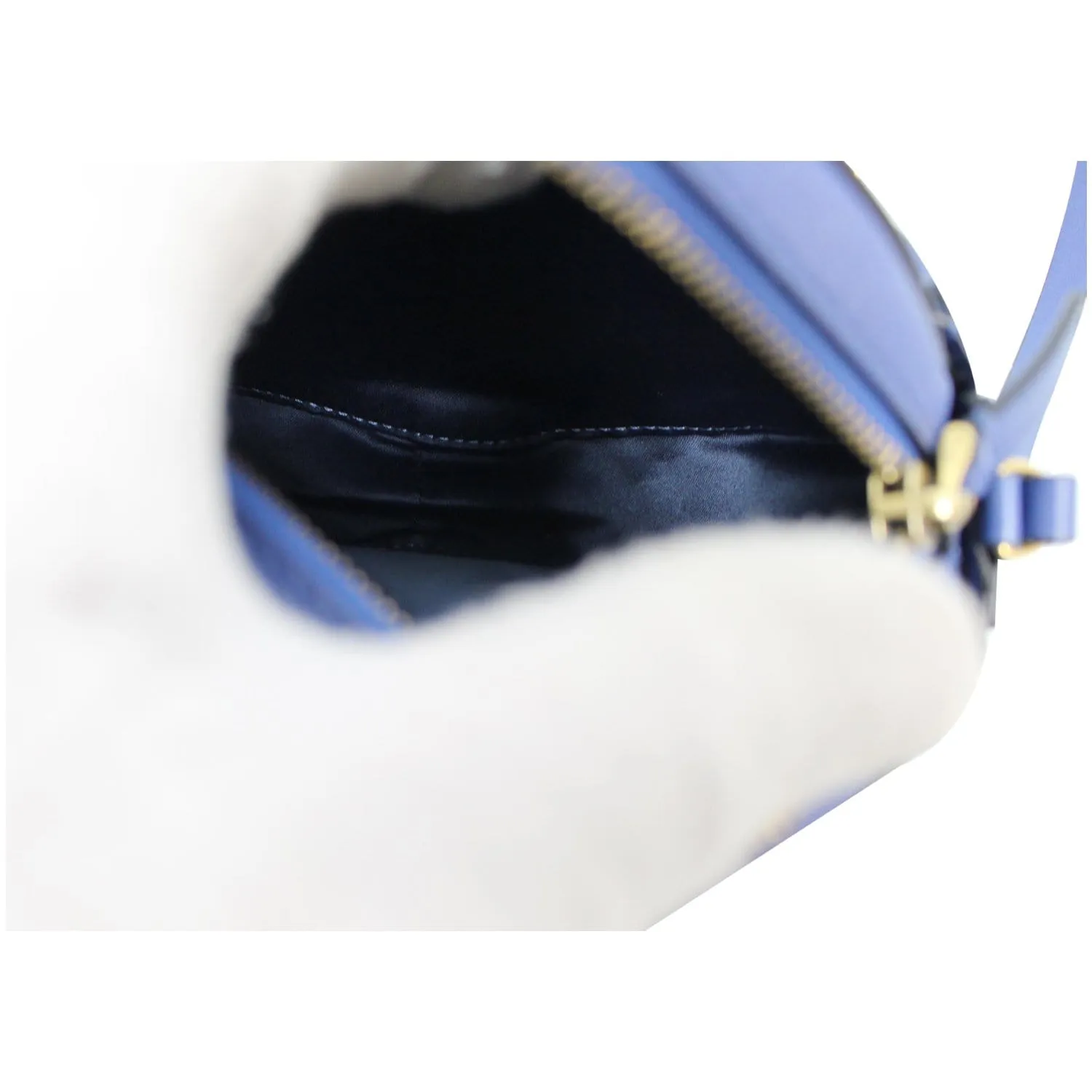 VALENTINO VLogo Round Calfskin Crossbody Bag Blue - Final Sale