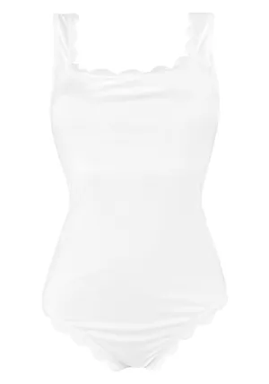 Venus White Tank Onepiece - Carvico Fabric