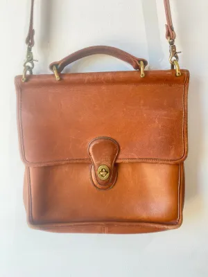 Vintage Coach Cognac Brown Satchel Bag
