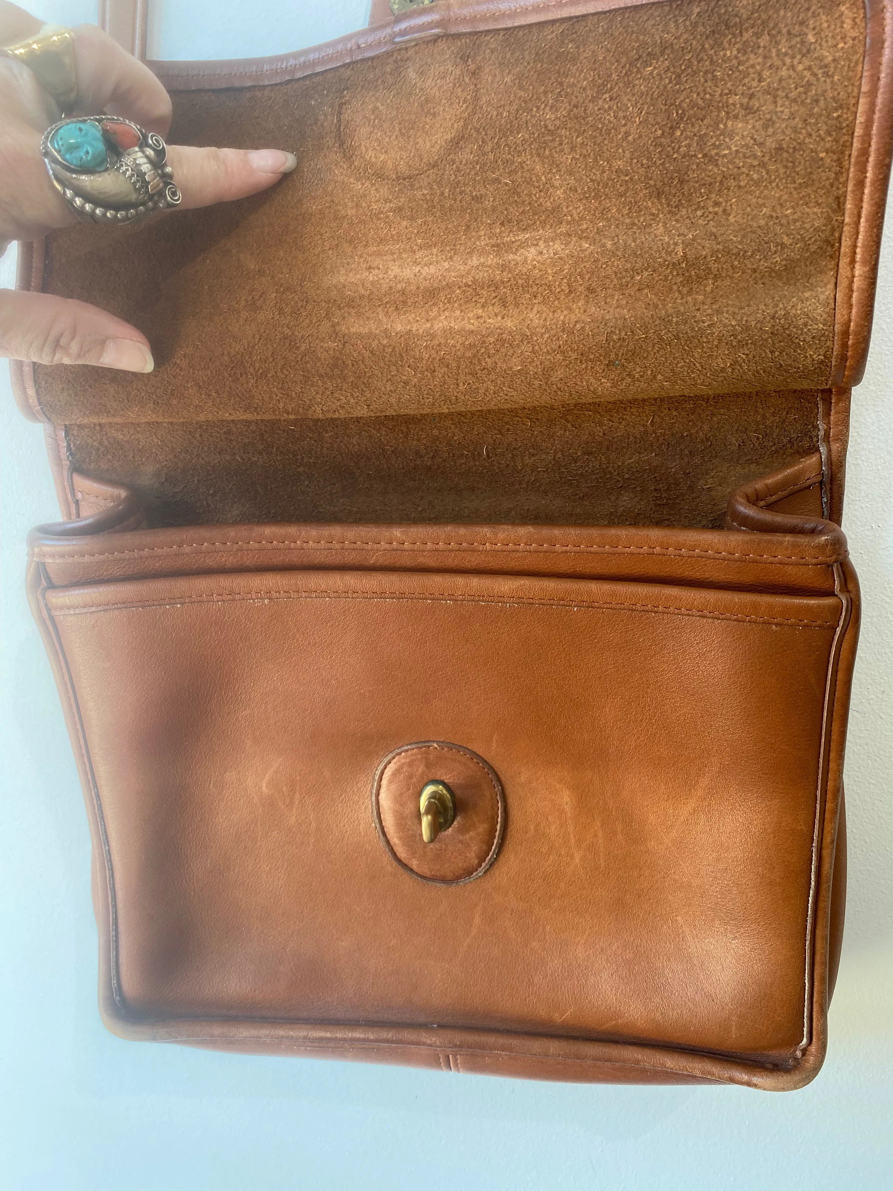 Vintage Coach Cognac Brown Satchel Bag
