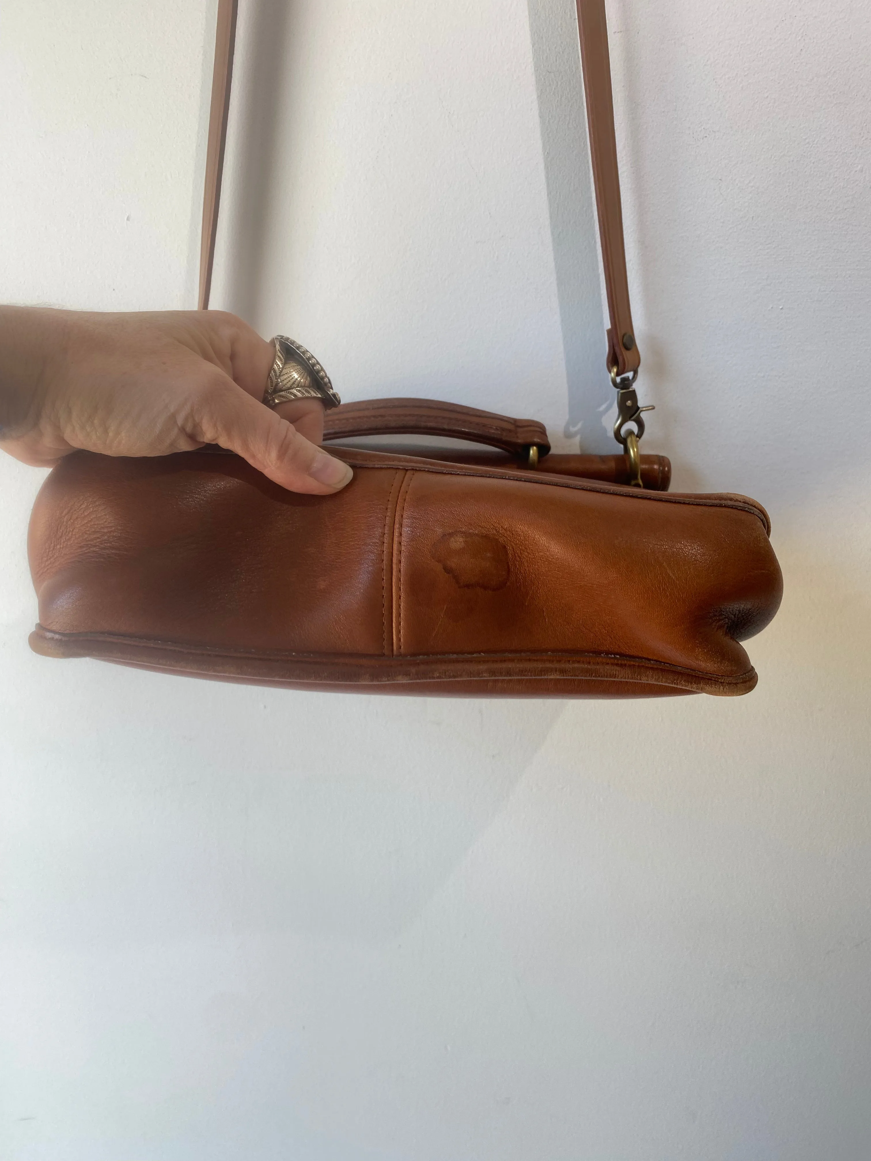 Vintage Coach Cognac Brown Satchel Bag