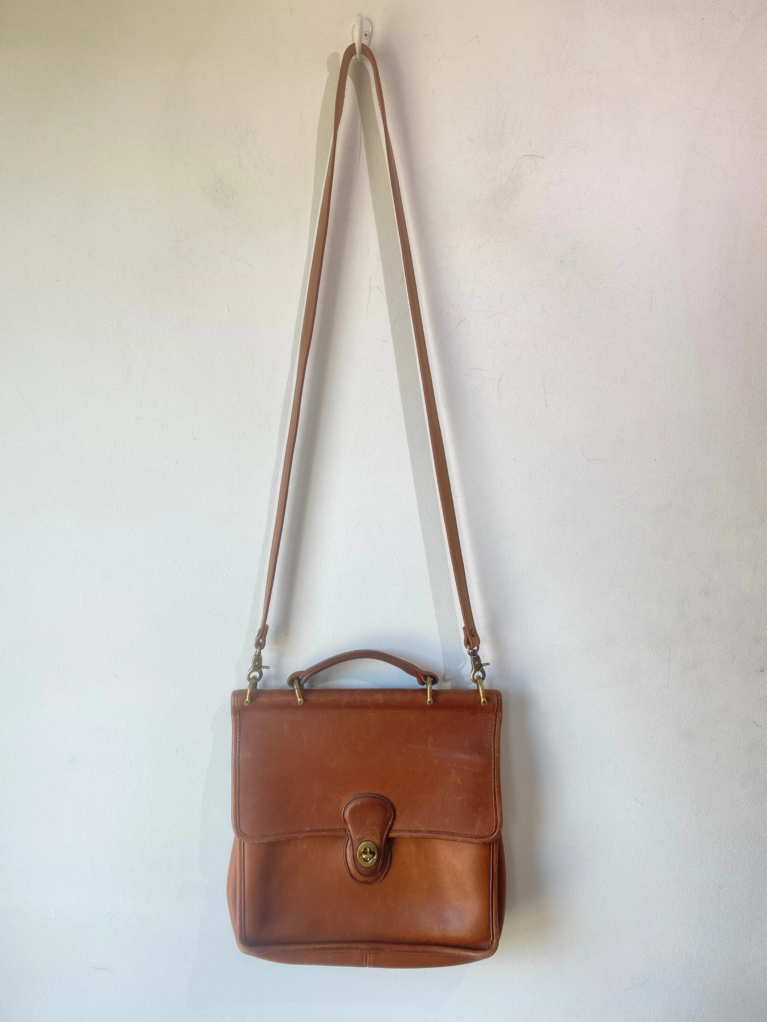 Vintage Coach Cognac Brown Satchel Bag