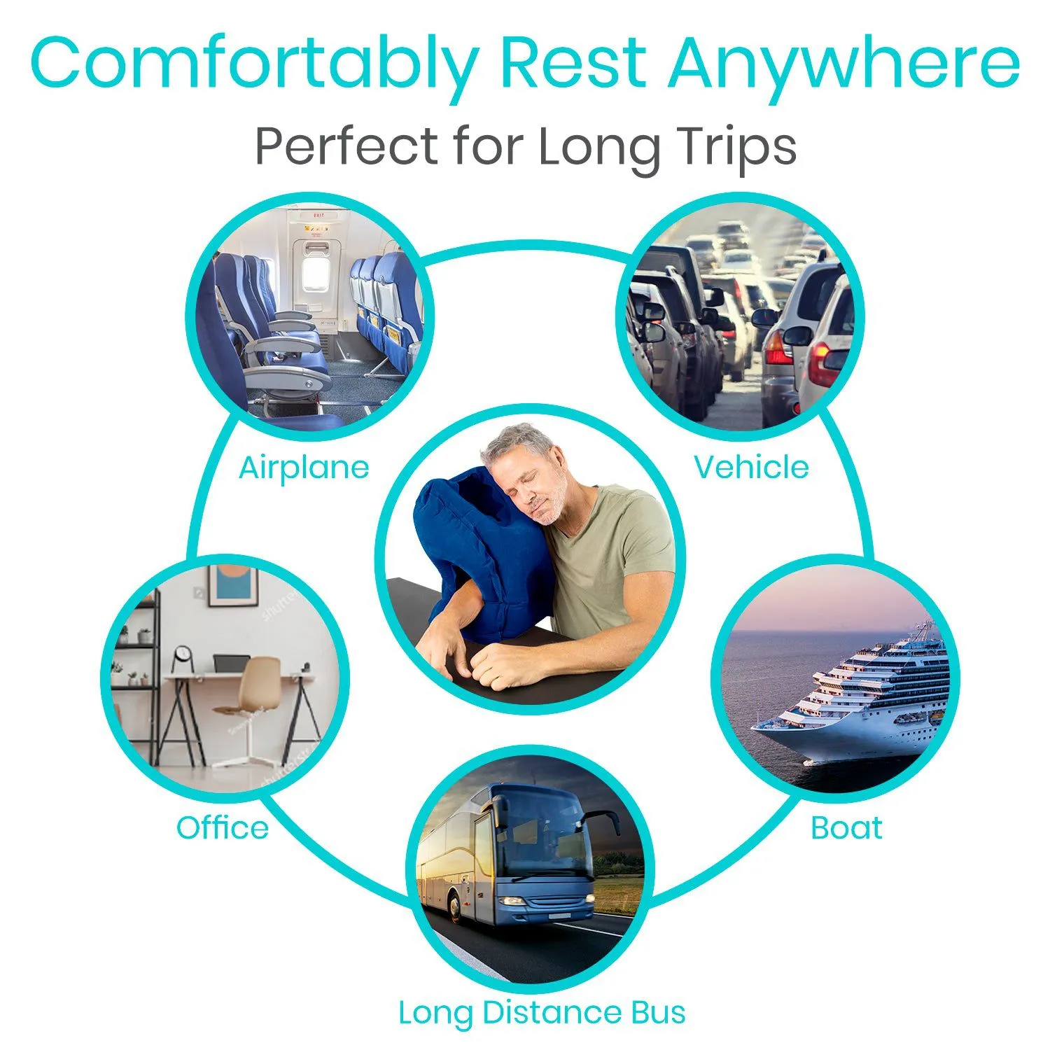 Vive Health Xtra-Comfort Headrest Travel Pillow