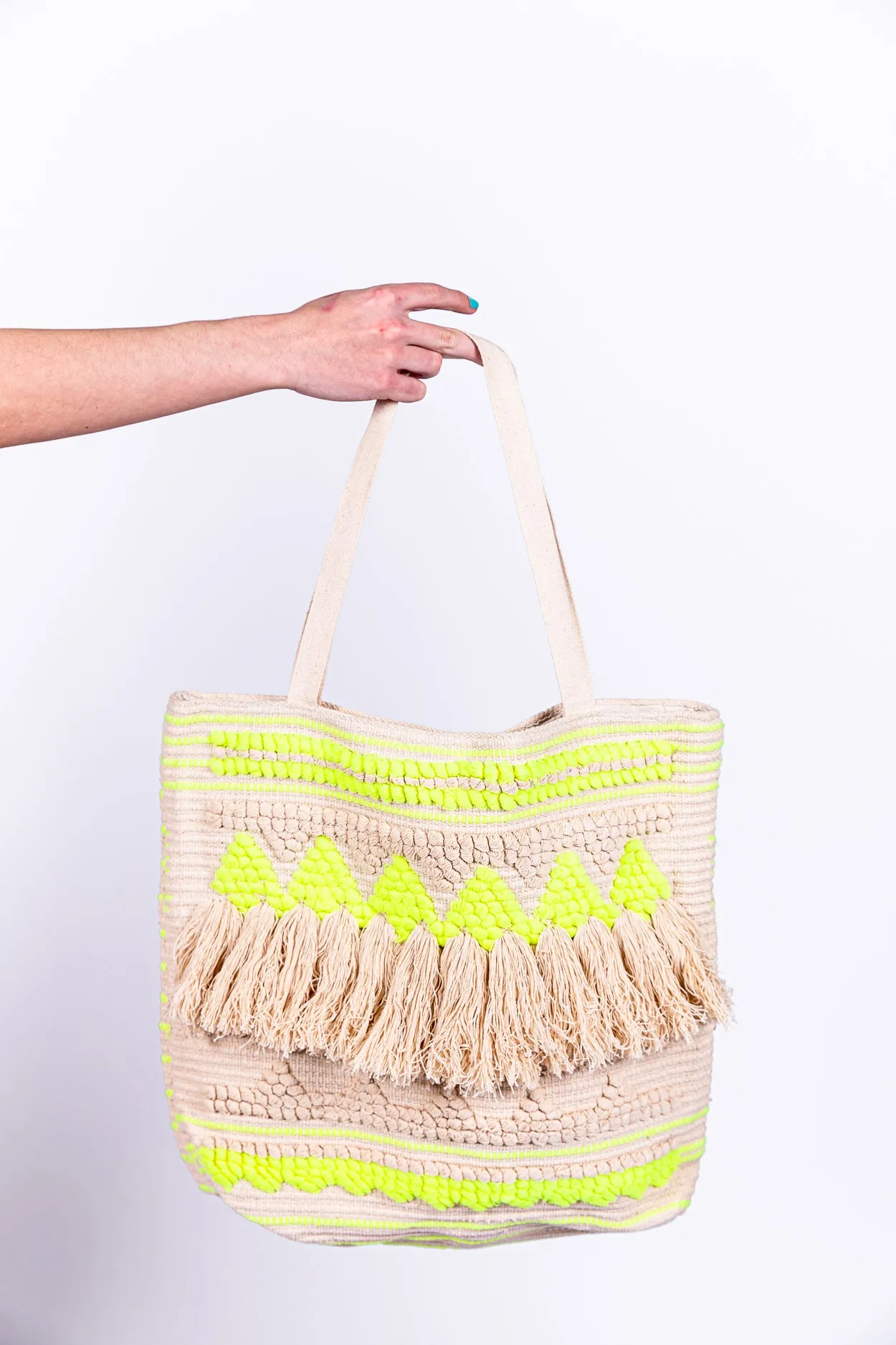 Weaved cotton beach bag