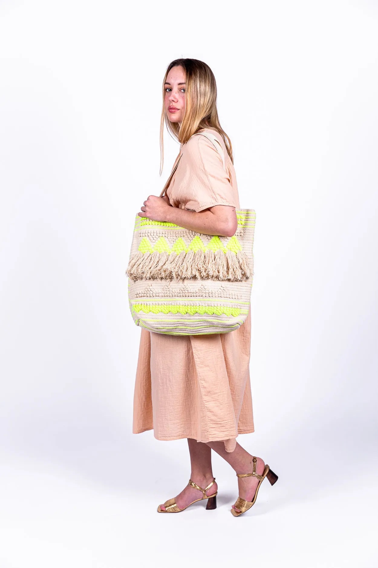 Weaved cotton beach bag