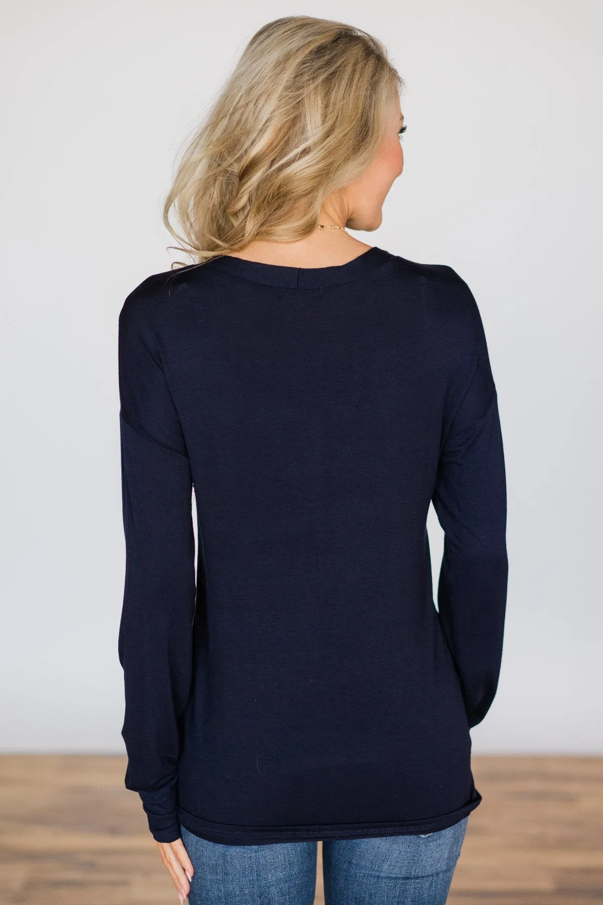 Weekend Comfort Navy Top