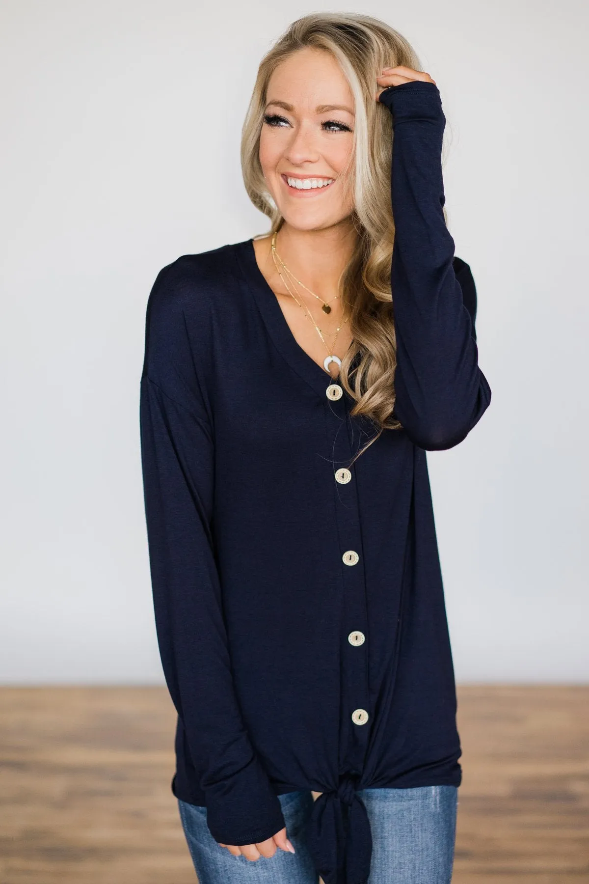 Weekend Comfort Navy Top