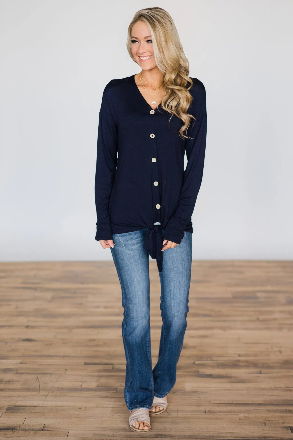 Weekend Comfort Navy Top