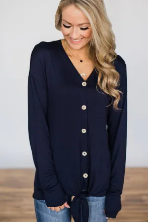 Weekend Comfort Navy Top