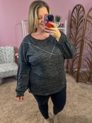 Weekend Perfection Top - Charcoal Black