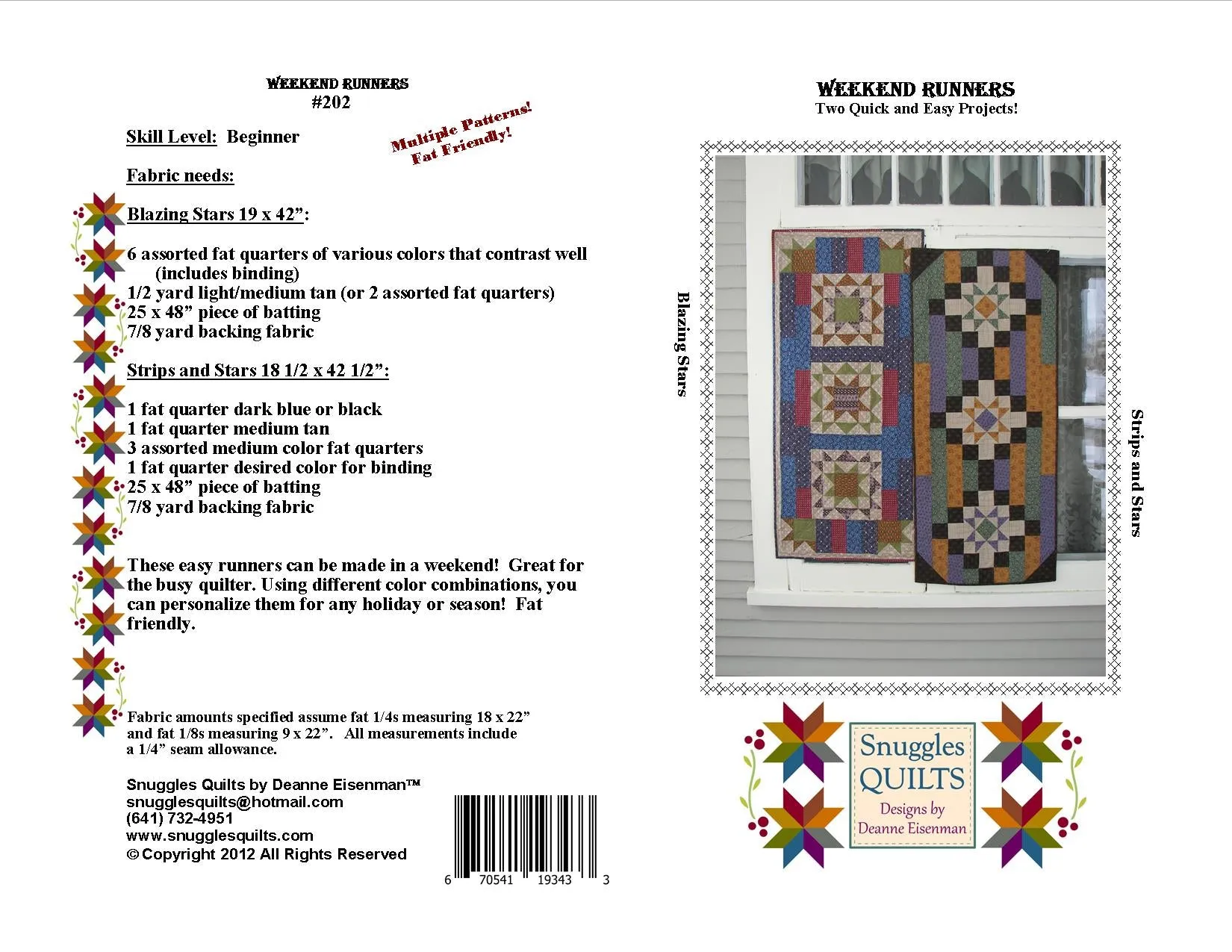Weekend Runners Quilt Pattern