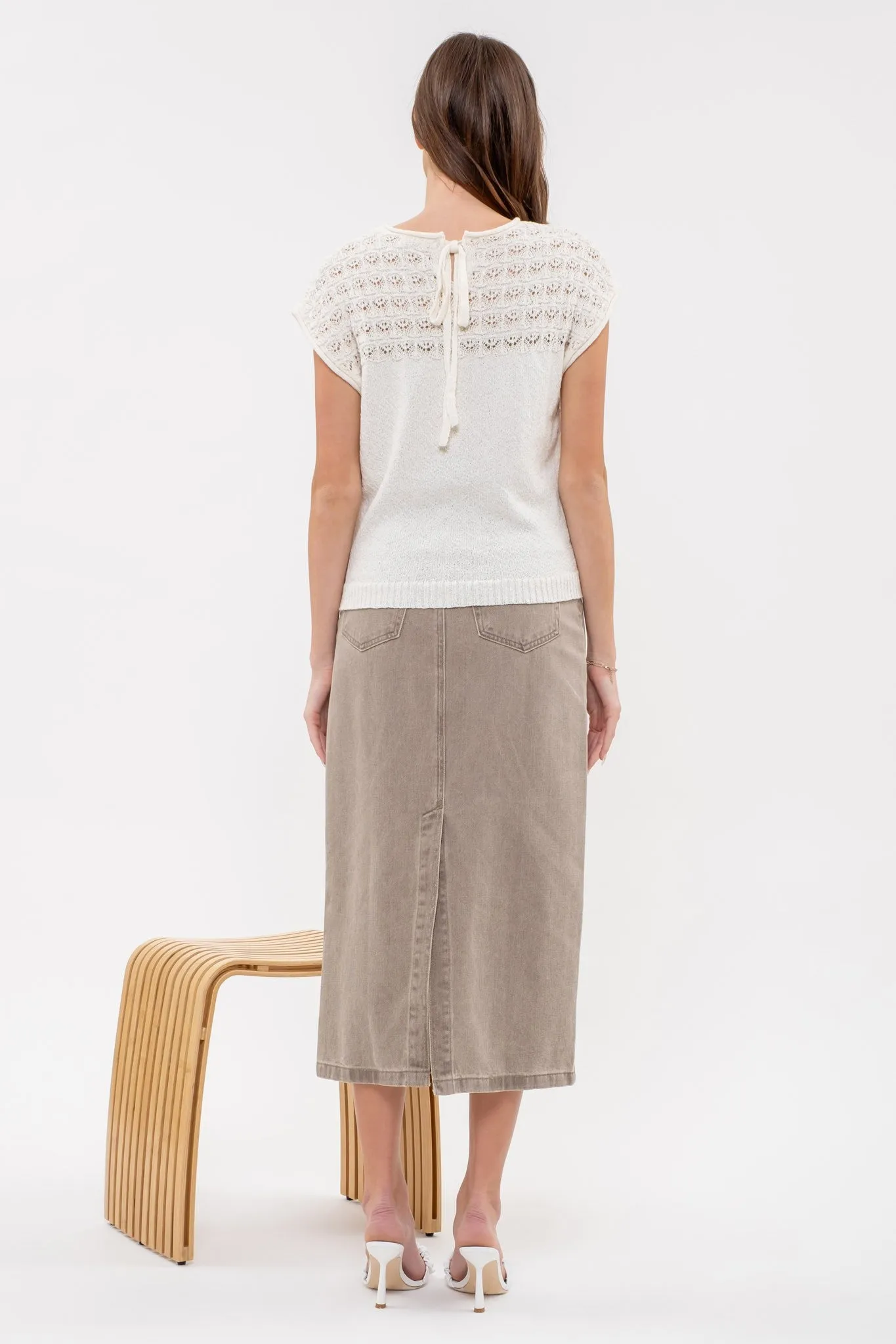 Whimsical Weekend Eyelet Yoke Sweater