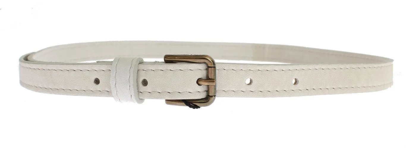 White leather belt