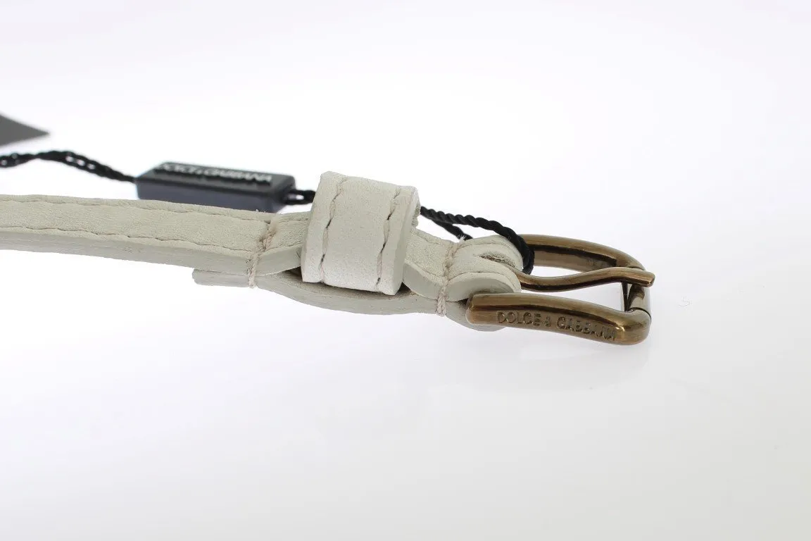 White leather belt