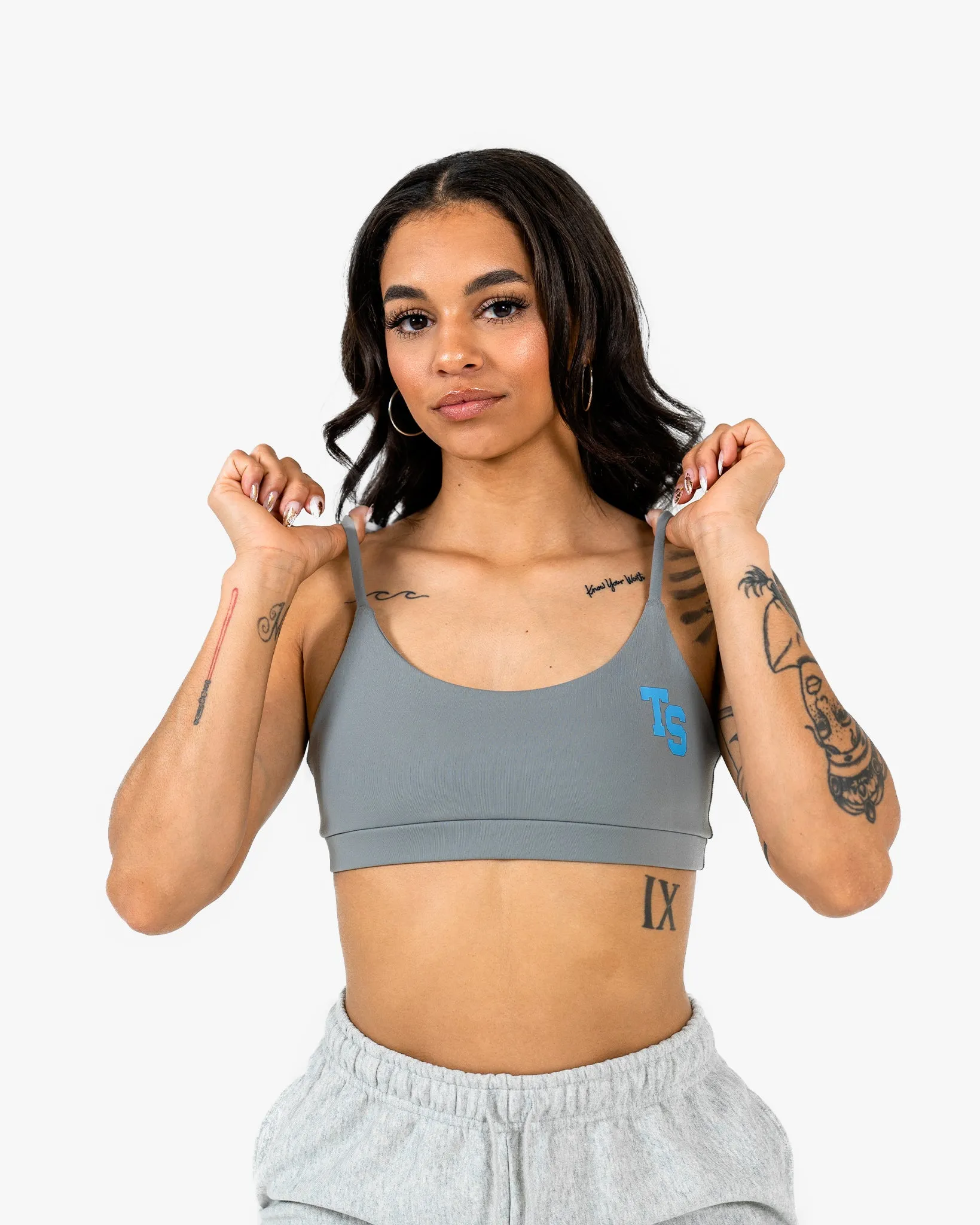 WKND Everyday Bra - Grey w/ Powder Blue