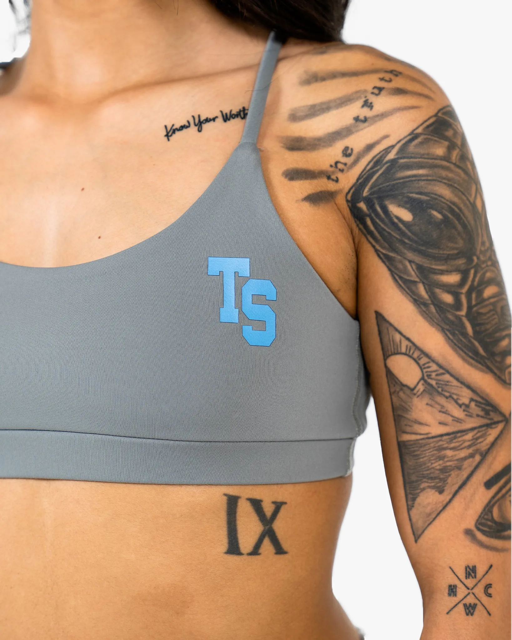WKND Everyday Bra - Grey w/ Powder Blue