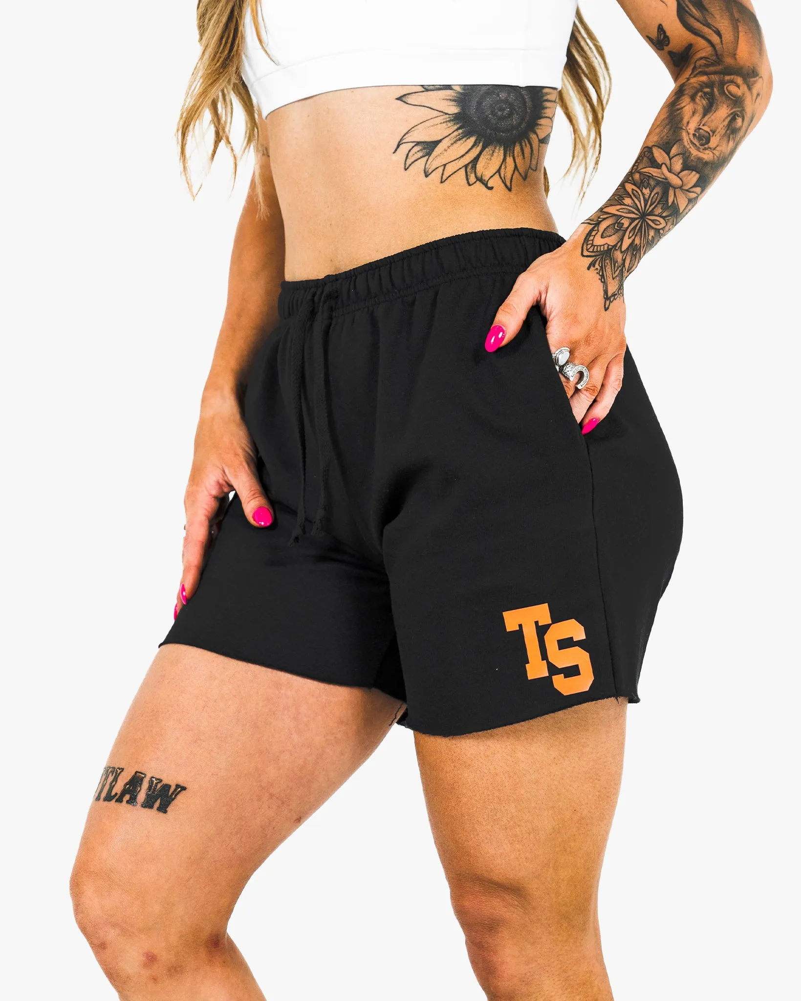 WKND Leisure Short - Black w/ Orange