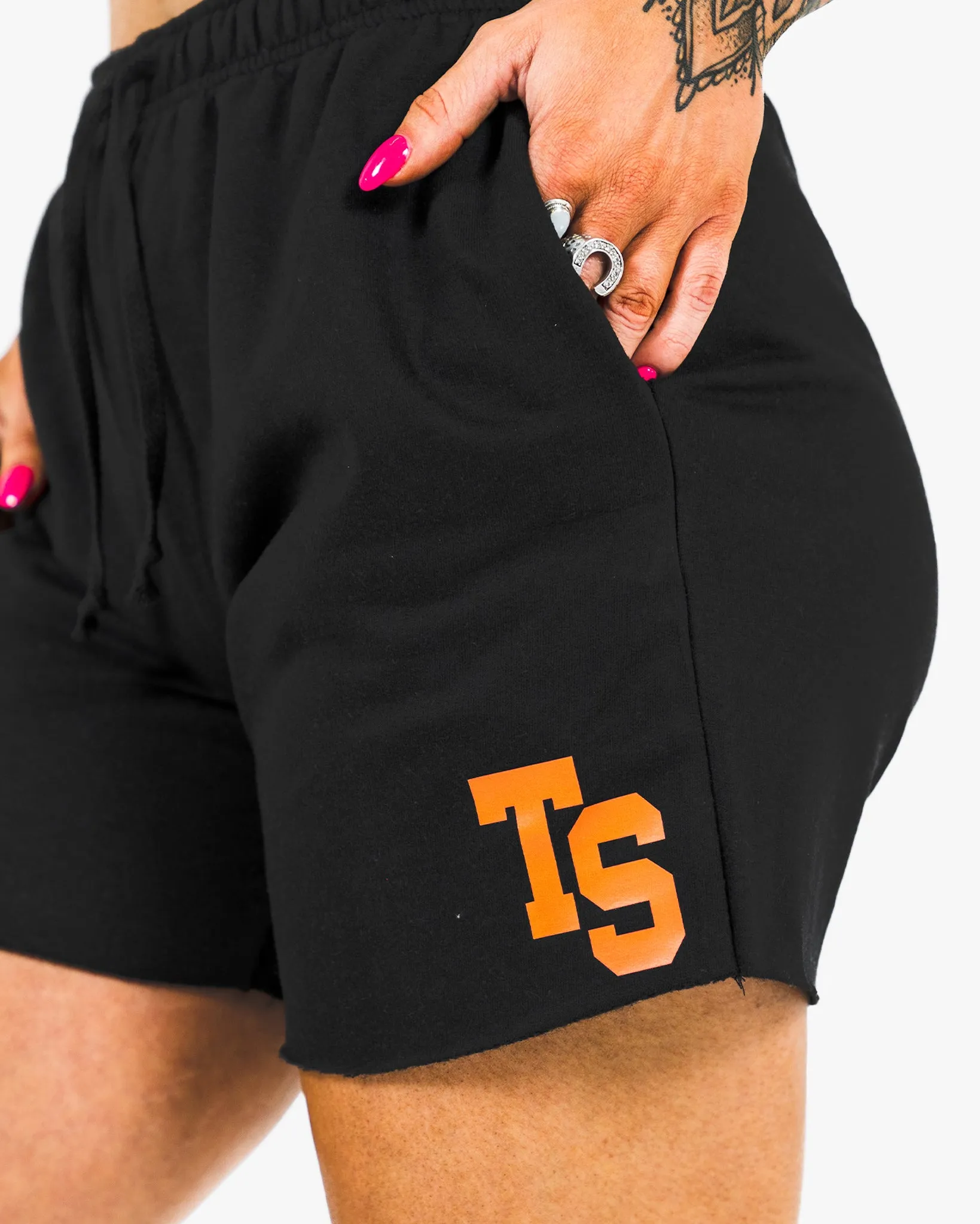 WKND Leisure Short - Black w/ Orange