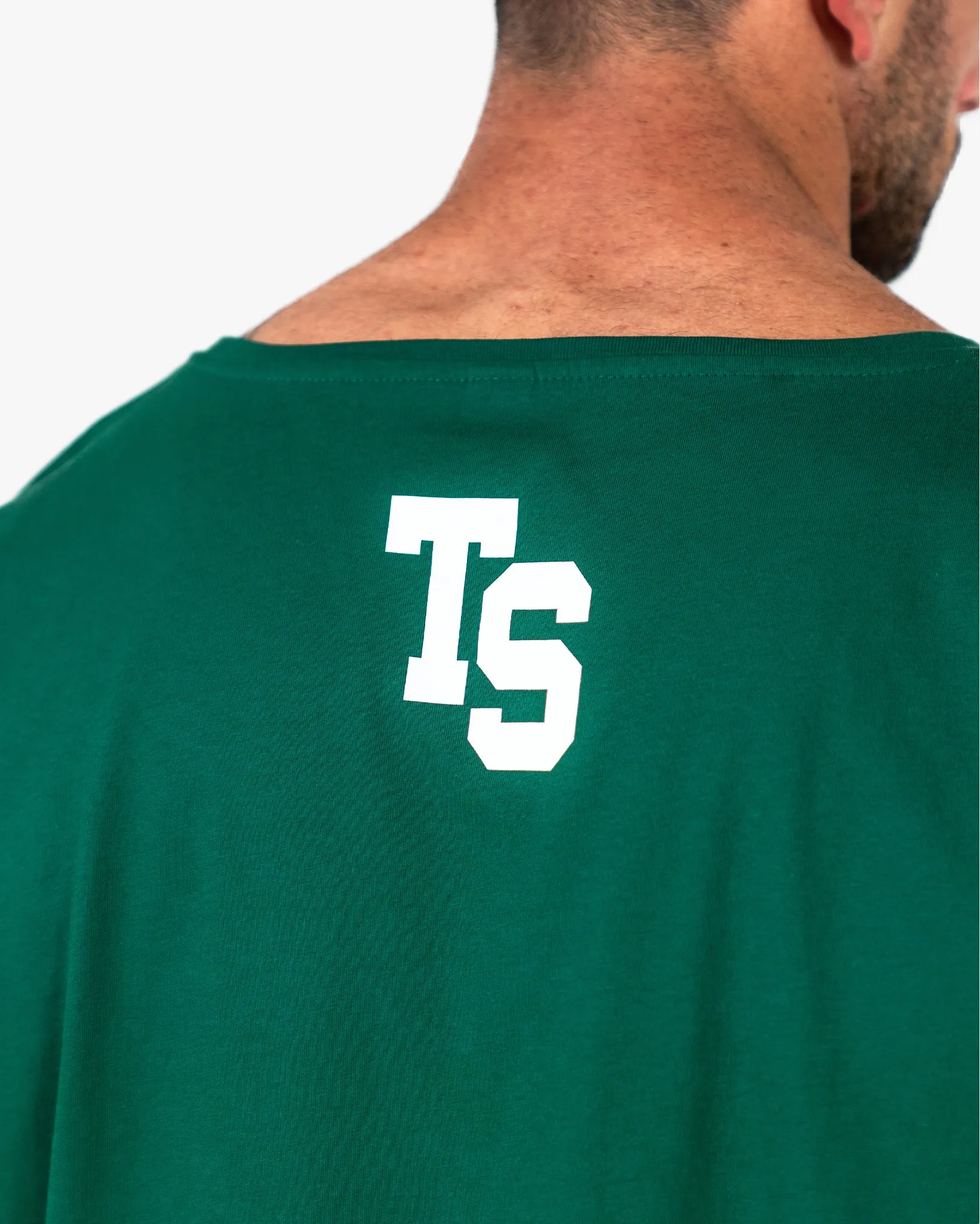 WKND Relaxed Tank - Green w/ White