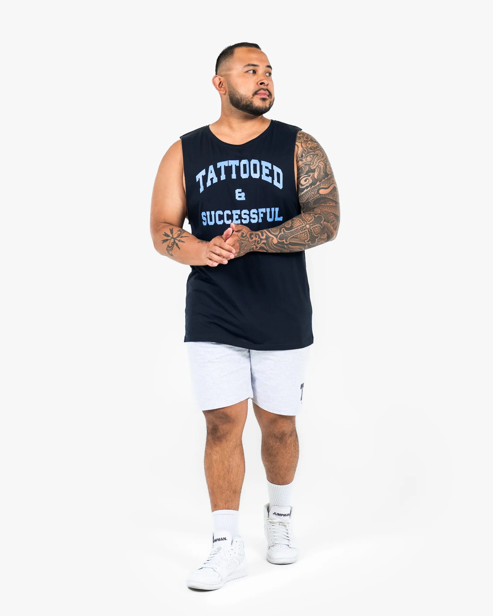 WKND Relaxed Tank - Navy w/ Light Blue