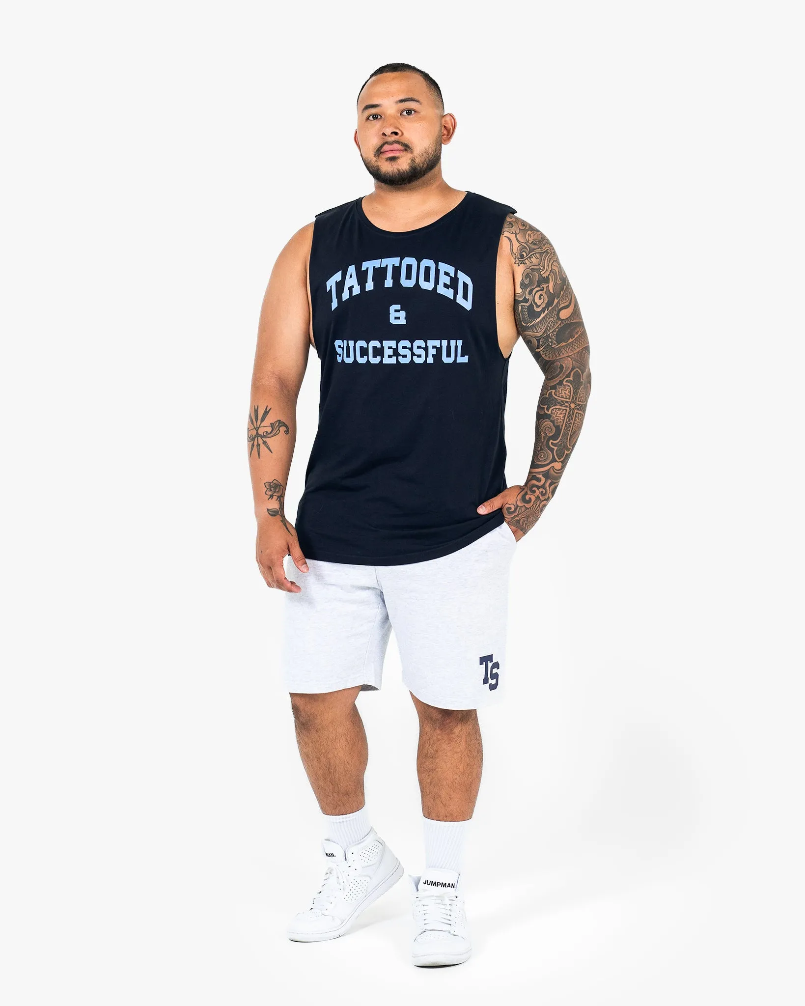 WKND Relaxed Tank - Navy w/ Light Blue
