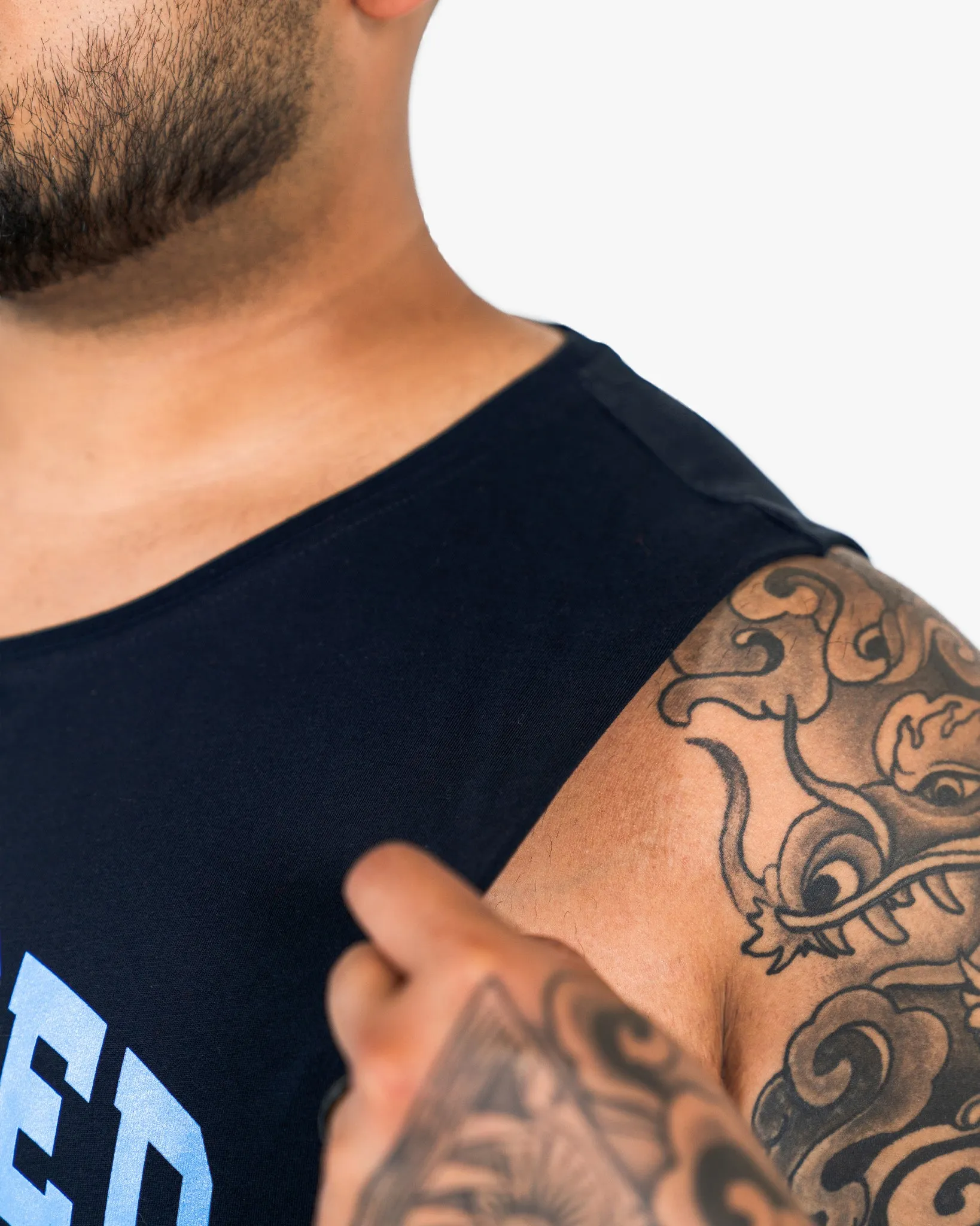 WKND Relaxed Tank - Navy w/ Light Blue