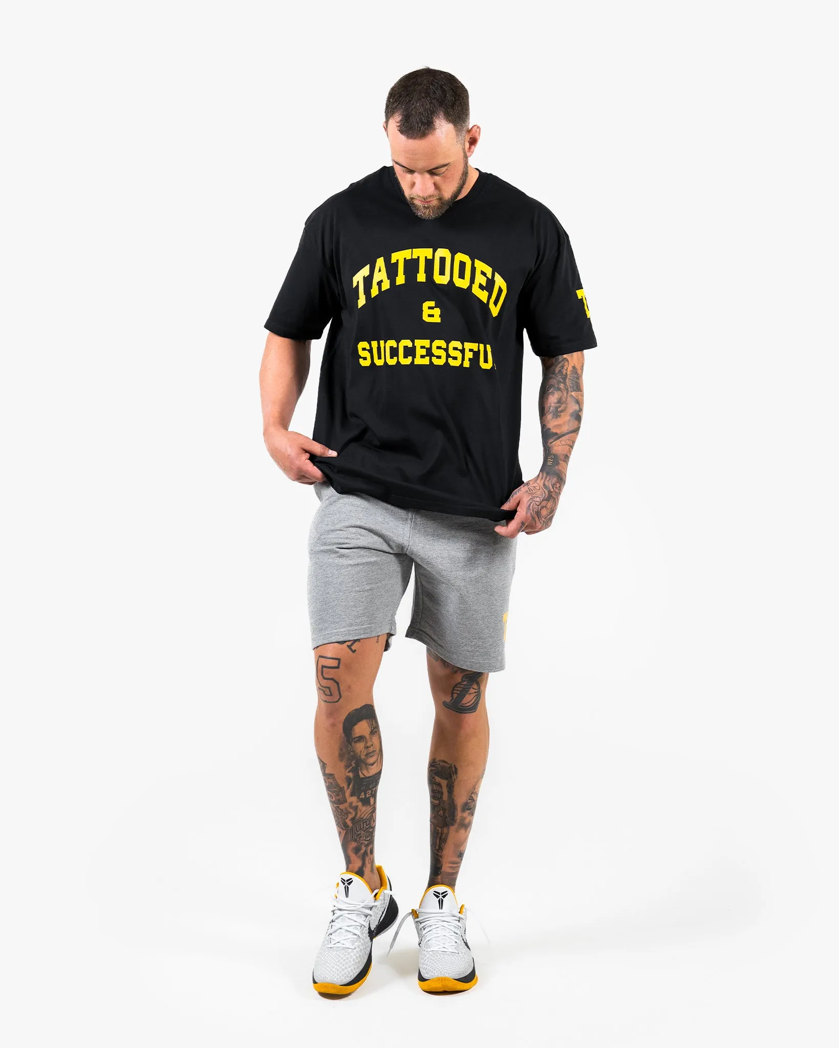WKND Staple Tee - Black w/Yellow