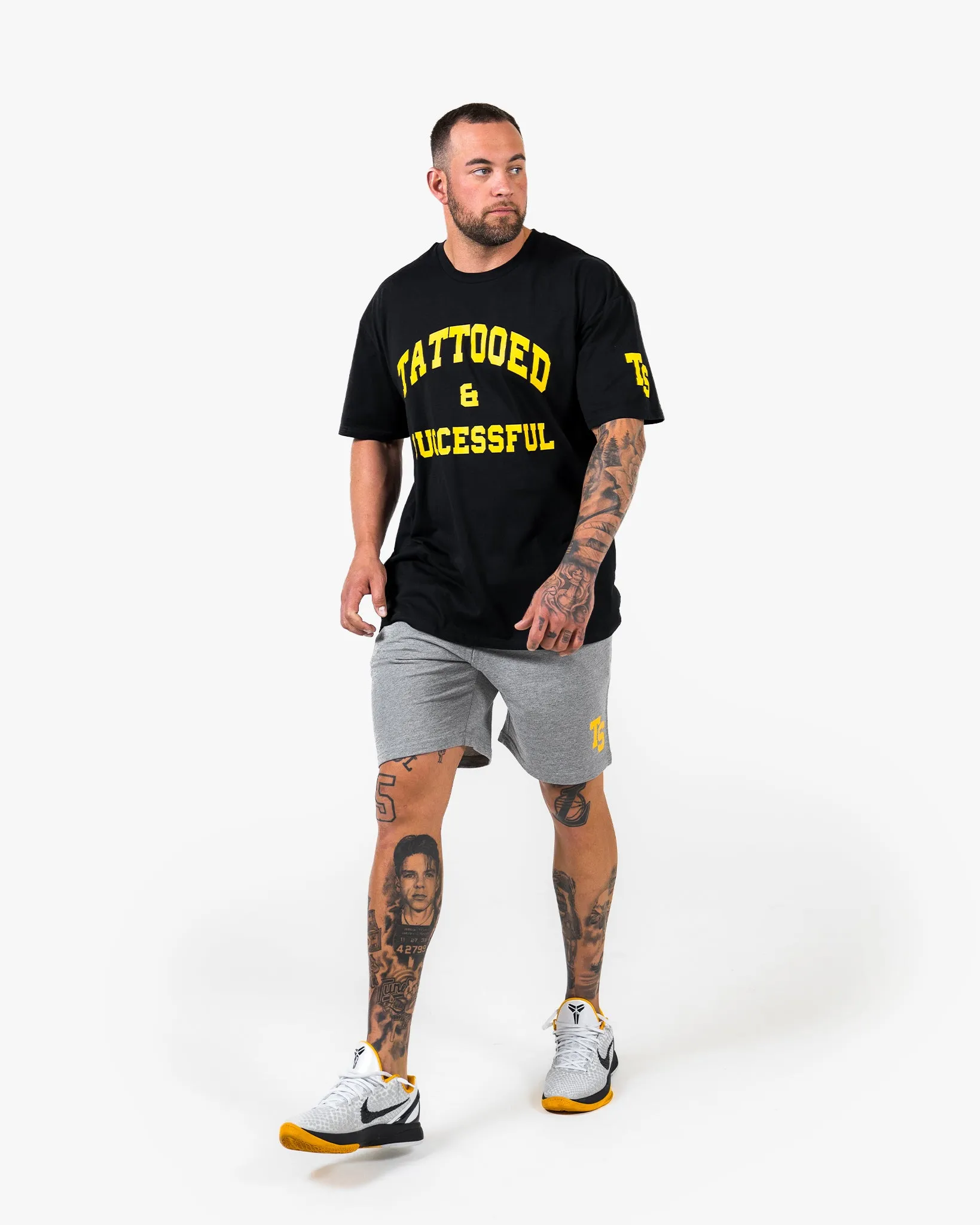 WKND Staple Tee - Black w/Yellow