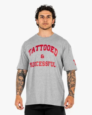 WKND Staple Tee - Heather Grey w/ Red