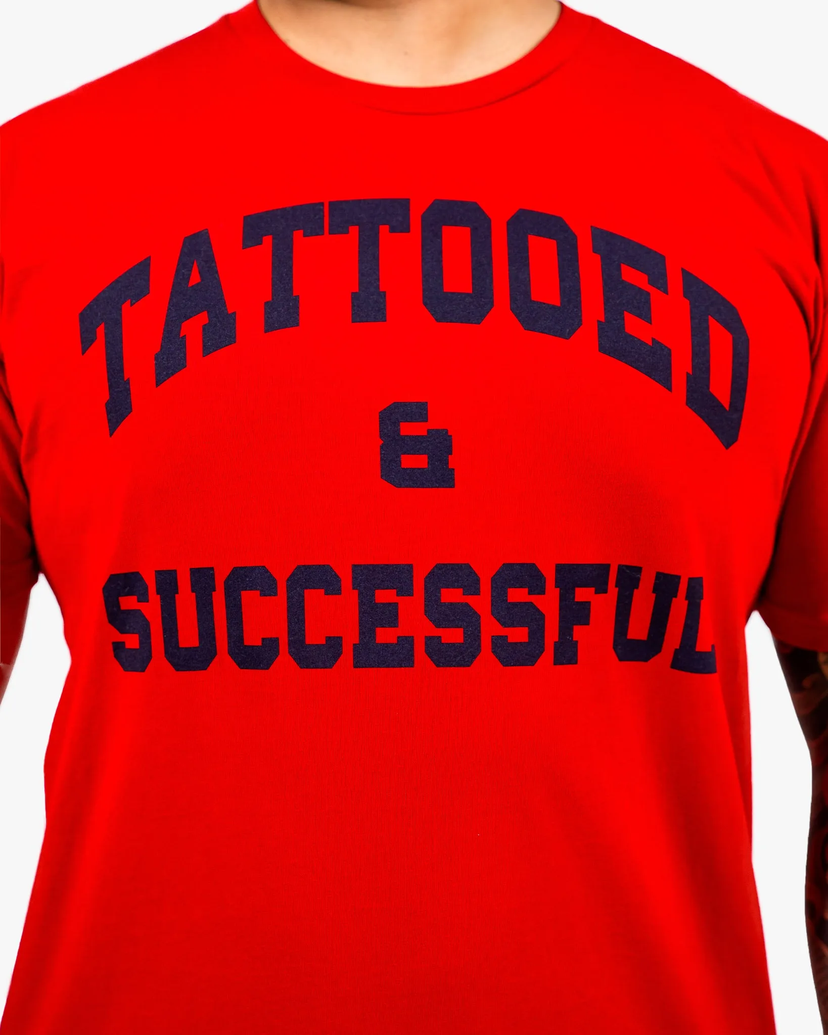 WKND Staple Tee - Red w/ Navy