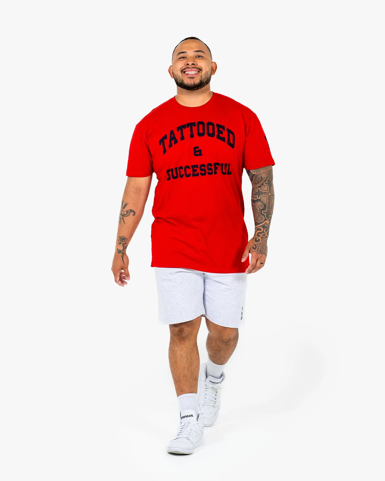 WKND Staple Tee - Red w/ Navy