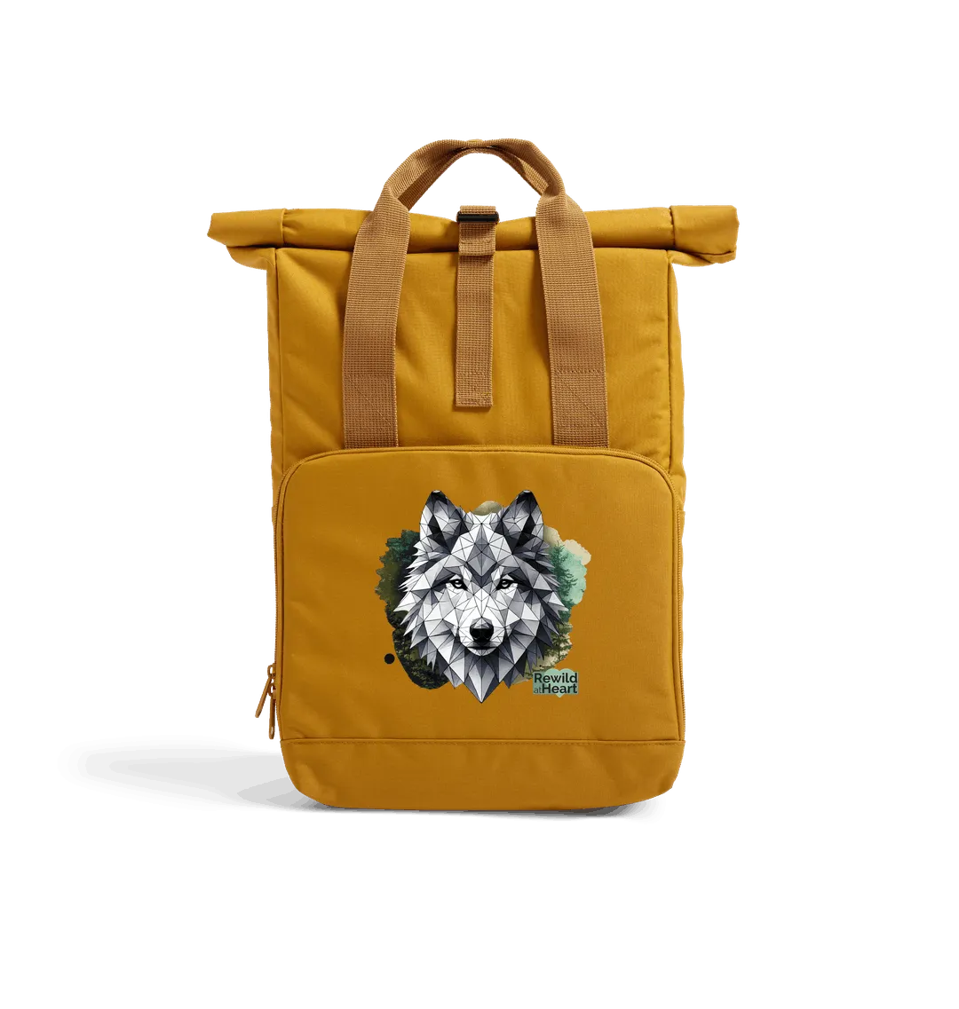 Wolf Wilderness Recycled Roll-Top Backpack