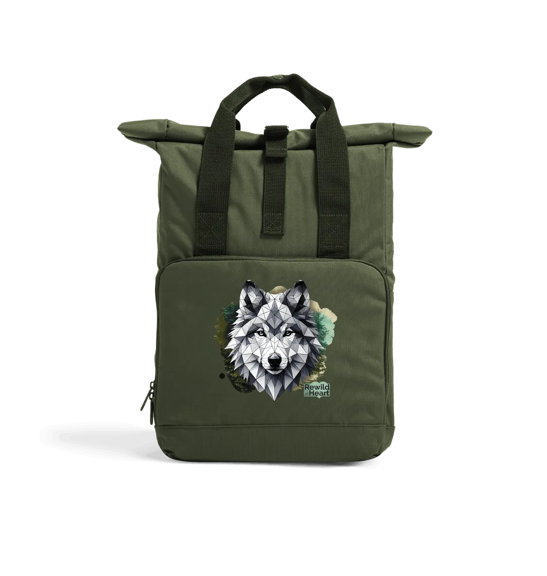 Wolf Wilderness Recycled Roll-Top Backpack
