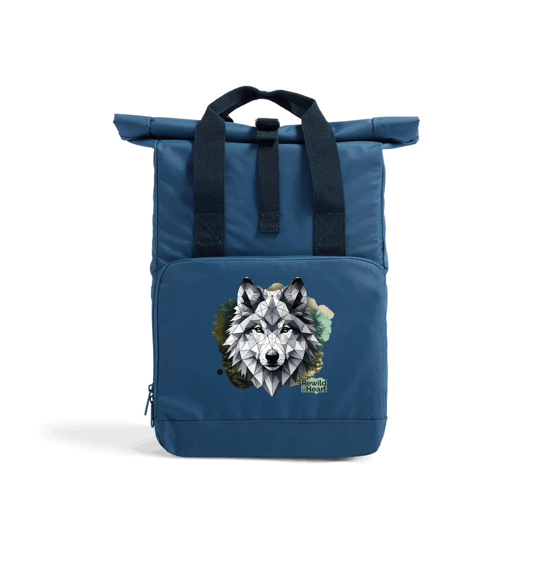 Wolf Wilderness Recycled Roll-Top Backpack