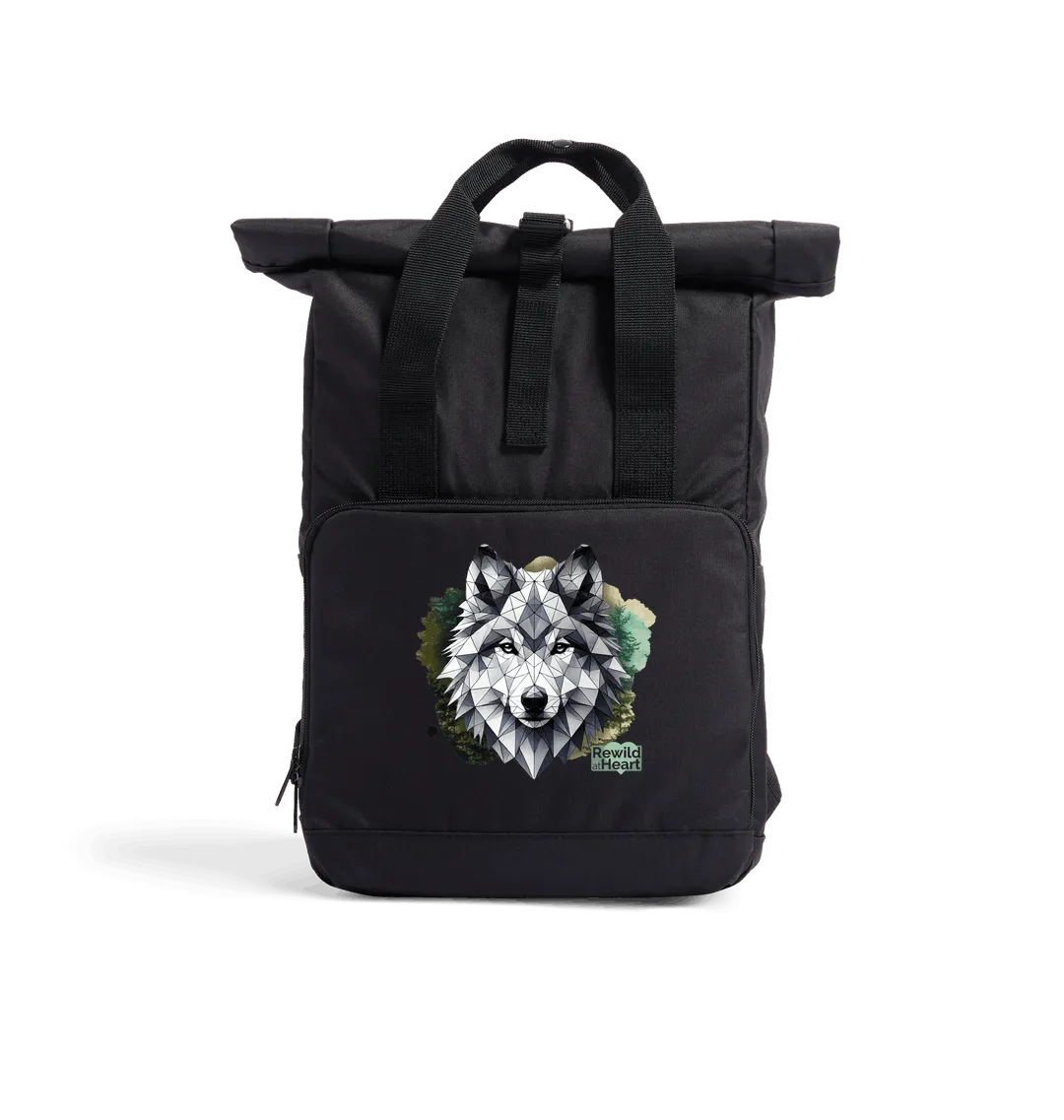 Wolf Wilderness Recycled Roll-Top Backpack